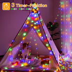 Ollny Camping Lichterkette Warmweiß Bunt Lichterkette (USB, 9 Beleuchtungsmodi, IP44 Wasserdichte)