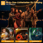 Ollny 10M Camping Lichterkette Aufrollbar (USB, 8 Beleuchtungsmodi, Timer Dimmbar, IP44 Wasserdichte)