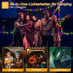 Ollny Camping Lichterkette Warmweiß Bunt Lichterkette (USB, 9 Beleuchtungsmodi, IP44 Wasserdichte)