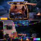 Ollny Camping Lichterkette Warmweiß Bunt Lichterkette (USB, 9 Beleuchtungsmodi, IP44 Wasserdichte)