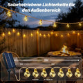 Ollny G50 Solar Lichterkette Aussen für Garten, Balkon Deko (Warmweiß, 8 Modi, Timer Dimmbar, IP45 Wasserdichte)