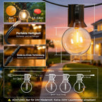 Ollny G40 Glühbirnen LED Lichterkette außen (Warmweiß, 3 Beleuchtungsmodi, Timer Dimmbar, IP45 Wasserdichte)