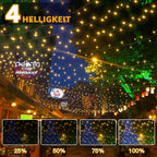 Ollny 400 LED 40m Warmweiße Lichterkette für Weihnachten (Transparentes Kabel, Steckeranschluss, 8 Modi)