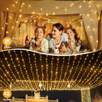 Ollny 800 LEDs 80m Lichterkette für Weihnachten (Warmweiß, Transparentes Kabel, Steckeranschluss, 8 Modi)
