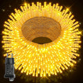 Ollny 500 LED 50m Warmweiße Lichterkette für Weihnachten (Transparentes Kabel, Steckeranschluss, 8 Modi)