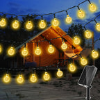 Ollny Solar Lichterkette Aussen(Warmweiß, 8 Beleuchtungsmodi, IP44 Wasserdichte)