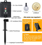 Ollny Solar Lichterkette Aussen(Warmweiß, 8 Beleuchtungsmodi, IP44 Wasserdichte)