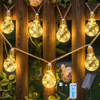 Ollny Solar Lichterkette Aussen (USB, 8 Beleuchtungsmodi, Timer Dimmbar, IP45 Wasserdichte)