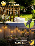 Ollny Solar Lichterkette Aussen (USB, 8 Beleuchtungsmodi, Timer Dimmbar, IP45 Wasserdichte)