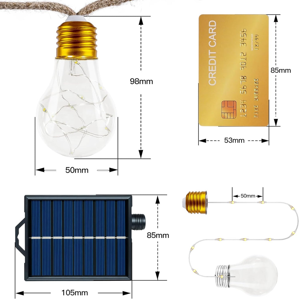 Ollny Solar Lichterkette Aussen (USB, 8 Beleuchtungsmodi, Timer Dimmbar, IP45 Wasserdichte)
