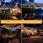 Ollny Solar Lichterkette Aussen(Bunt, 8 Beleuchtungsmodi, IP44 Wasserdichte)