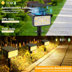 Ollny 60 LEDs Solarstrahler für Außen (Warmweiß, 3 Beleuchtungsmodi, IP65 Wasserdichte)