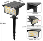 Ollny 60 LEDs Solarstrahler für Außen (Warmweiß, 3 Beleuchtungsmodi, IP65 Wasserdichte)