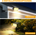 Ollny 60 LEDs Solarstrahler für Außen (Warmweiß, 3 Beleuchtungsmodi, IP65 Wasserdichte)