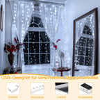 Ollny 300 LED 3m*3m USB-Lichterkette mit Haken, Kaltweiß