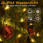 Ollny 400 LED 40m Warmweiße Lichterkette für Weihnachten (Grünes Kabel, Stecker, 8 Modi)